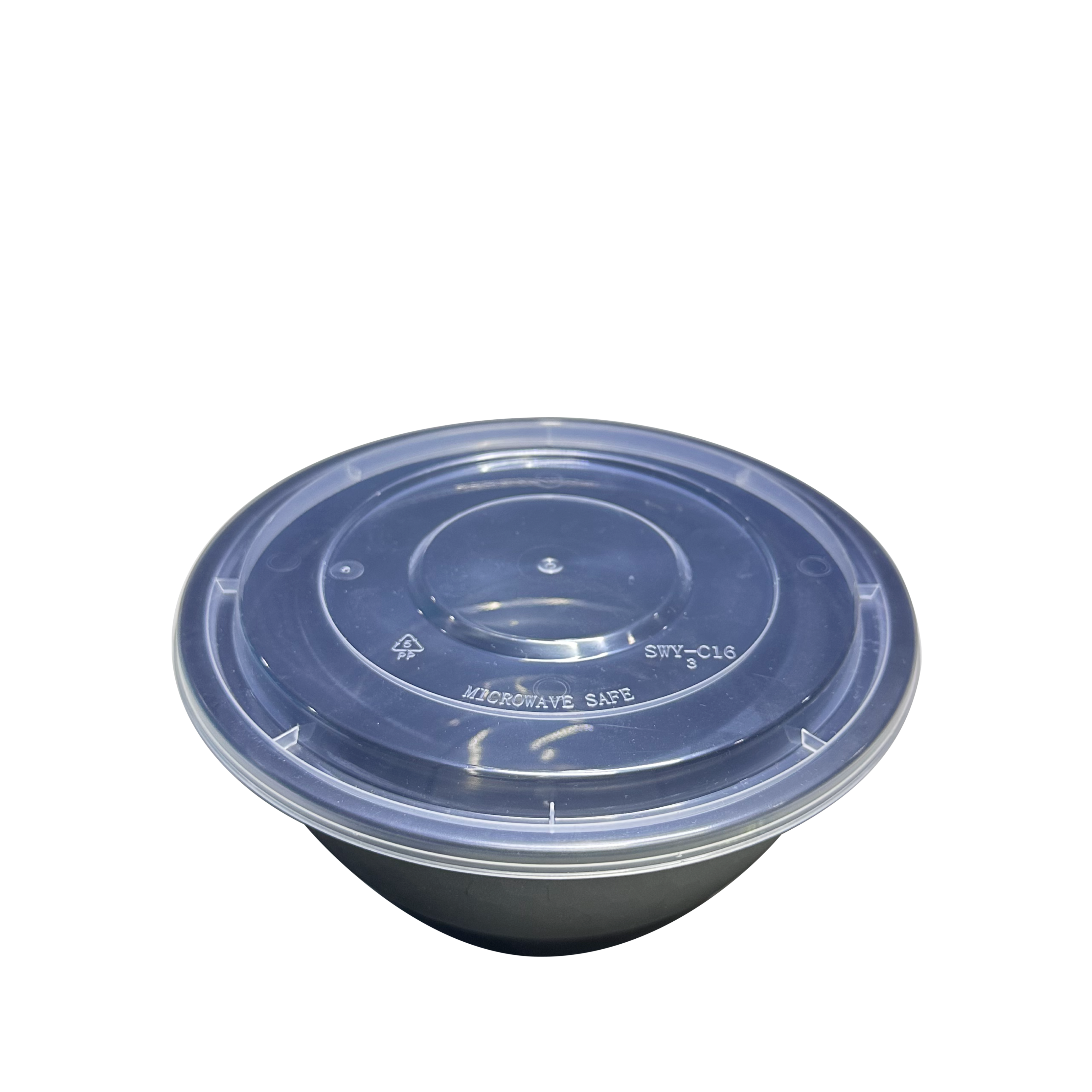 PPI-Y38 Bowl Black + LID WITH HOLE EXPORT (150SET)